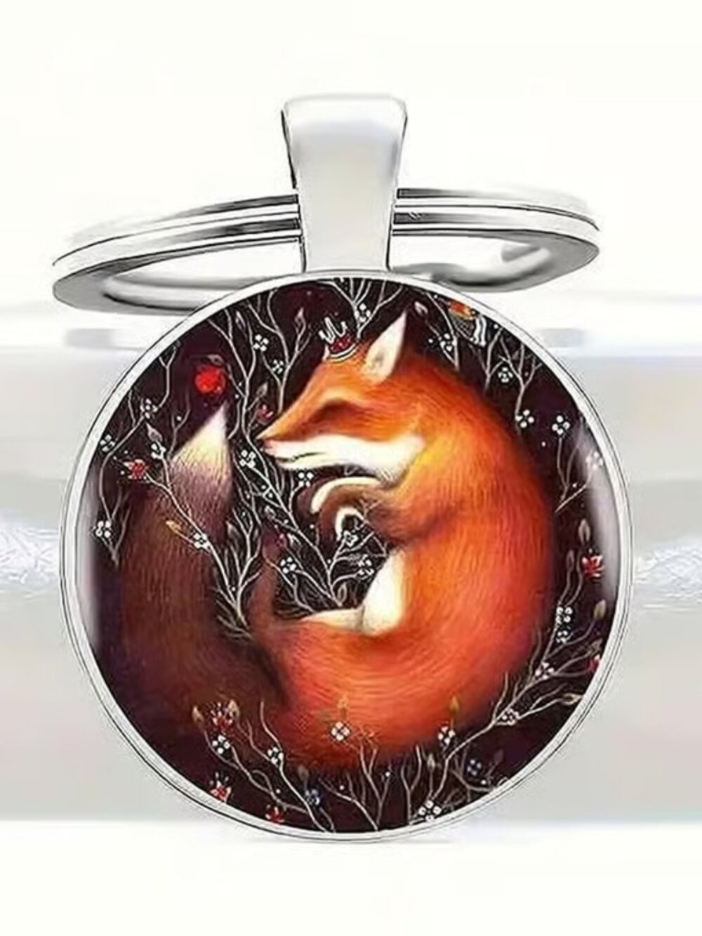 Stainless Steel FOX Keyring Keychain Accessory